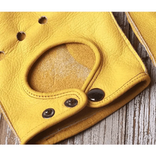 Load image into Gallery viewer, Elegant Men Leather Fingerless Gloves Yellow Cool Stylish Design Comfortable Gloves For Men
