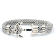 Load image into Gallery viewer, Elegant Modern Handmade Stainless Steel Men Anchor Bracelet made of Nylon in Navy Blue Color For Man
