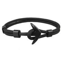 Load image into Gallery viewer, Elegant Modern Handmade Stainless Steel Men Anchor Bracelet made of Nylon in Navy Blue Color For Man
