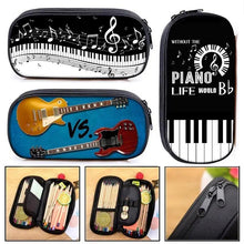 将图片加载到图库查看器，Elegant Music Note Piano Pen Case Holder Stylish Black/White Pencil Bag Guitar Pencil Case Unique Stationery Case For School
