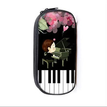 将图片加载到图库查看器，Elegant Music Note Piano Pen Case Holder Stylish Black/White Pencil Bag Guitar Pencil Case Unique Stationery Case For School
