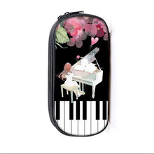 将图片加载到图库查看器，Elegant Music Note Piano Pen Case Holder Stylish Black/White Pencil Bag Guitar Pencil Case Unique Stationery Case For School

