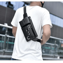 Load image into Gallery viewer, Elegant New Black Mens Leather Waist Bag Adjustable Strap Outdoors  Fanny Pack Comfortable Luxury Design For Men
