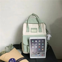 Load image into Gallery viewer, Elegant Nylon Candy Color Waterproof School Bags for Teenagers Girls And Women Nice Patchwork On Backpack For Female
