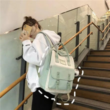 Load image into Gallery viewer, Elegant Nylon Candy Color Waterproof School Bags for Teenagers Girls And Women Nice Patchwork On Backpack For Female
