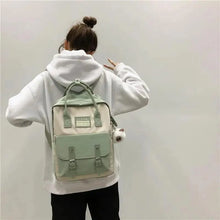Load image into Gallery viewer, Elegant Nylon Candy Color Waterproof School Bags for Teenagers Girls And Women Nice Patchwork On Backpack For Female
