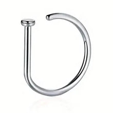 将图片加载到图库查看器，Elegant Punk-Style Stainless Steel Nose Rings - Clip-On Non-Piercing Design
