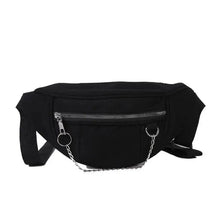 将图片加载到图库查看器，Elegant Purple Ladies Chain Waist Bag Canvas Fanny Pack Luxury Outdoor Chest Bag Phone Purse For Everyday Use
