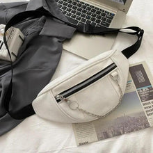 将图片加载到图库查看器，Elegant Purple Ladies Chain Waist Bag Canvas Fanny Pack Luxury Outdoor Chest Bag Phone Purse For Everyday Use
