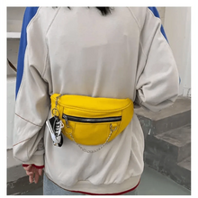 将图片加载到图库查看器，Elegant Purple Ladies Chain Waist Bag Canvas Fanny Pack Luxury Outdoor Chest Bag Phone Purse For Everyday Use
