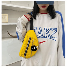 将图片加载到图库查看器，Elegant Purple Ladies Chain Waist Bag Canvas Fanny Pack Luxury Outdoor Chest Bag Phone Purse For Everyday Use
