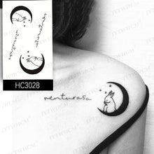 Load image into Gallery viewer, Elegant Small Waterproof Temporary Tattoo Sticker Makeup Flame Finger Black Square Rose Flower High Quality Design For Womens
