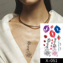 Load image into Gallery viewer, Elegant Small Waterproof Temporary Tattoo Sticker Makeup Flame Finger Black Square Rose Flower High Quality Design For Womens

