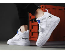将图片加载到图库查看器，Elegant Sport Men's Sneaker Trend High Top Platform Shoes Spring Vulcanized Shoes Leather Casual Sport Fashion Flat Low Top Sneaker Lace-up Modern Design
