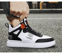 将图片加载到图库查看器，Elegant Sport Men's Sneaker Trend High Top Platform Shoes Spring Vulcanized Shoes Leather Casual Sport Fashion Flat Low Top Sneaker Lace-up Modern Design
