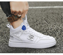 将图片加载到图库查看器，Elegant Sport Men's Sneaker Trend High Top Platform Shoes Spring Vulcanized Shoes Leather Casual Sport Fashion Flat Low Top Sneaker Lace-up Modern Design
