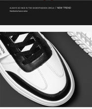 将图片加载到图库查看器，Elegant Sport Men's Sneaker Trend High Top Platform Shoes Spring Vulcanized Shoes Leather Casual Sport Fashion Flat Low Top Sneaker Lace-up Modern Design
