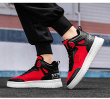 将图片加载到图库查看器，Elegant Sport Men's Sneaker Trend High Top Platform Shoes Spring Vulcanized Shoes Leather Casual Sport Fashion Flat Low Top Sneaker Lace-up Modern Design
