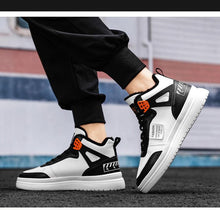 将图片加载到图库查看器，Elegant Sport Men's Sneaker Trend High Top Platform Shoes Spring Vulcanized Shoes Leather Casual Sport Fashion Flat Low Top Sneaker Lace-up Modern Design
