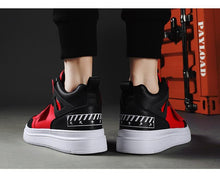 将图片加载到图库查看器，Elegant Sport Men's Sneaker Trend High Top Platform Shoes Spring Vulcanized Shoes Leather Casual Sport Fashion Flat Low Top Sneaker Lace-up Modern Design
