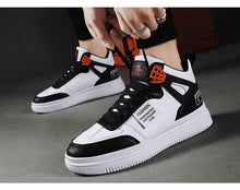 将图片加载到图库查看器，Elegant Sport Men's Sneaker Trend High Top Platform Shoes Spring Vulcanized Shoes Leather Casual Sport Fashion Flat Low Top Sneaker Lace-up Modern Design
