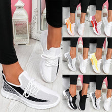 Load image into Gallery viewer, Elegant Sport Women's Vulcanized Female Lace Up Mesh Sneakers Round Toe Casual Walking Shoes Mesh Flat Anti-slip Women Breathable Mesh Fashion Sneakers
