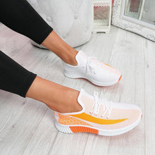 Load image into Gallery viewer, Elegant Sport Women's Vulcanized Female Lace Up Mesh Sneakers Round Toe Casual Walking Shoes Mesh Flat Anti-slip Women Breathable Mesh Fashion Sneakers
