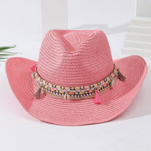 Load image into Gallery viewer, Elegant Tassel Beach Hats For Women Women's Bucket Sun Hat Max Sun Protection Holiday Hats Ladies Sun Hat Summer Straw Hats UV Protection Foldable Travel One Size Hat Modern Summer Fedoras For Party
