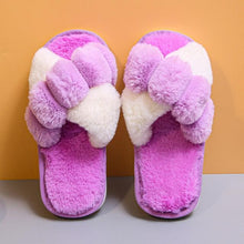 将图片加载到图库查看器，Elegant Warm Fluffy Slippers Women Faux Fur Indoor Floor Slides Flat Soft Furry Shoes Non Slip House Soft Plush Cozy House Shoes Furry Open Toe Indoor Outdoor Slip On Warm Winter Shoes
