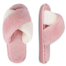 将图片加载到图库查看器，Elegant Warm Fluffy Slippers Women Faux Fur Indoor Floor Slides Flat Soft Furry Shoes Non Slip House Soft Plush Cozy House Shoes Furry Open Toe Indoor Outdoor Slip On Warm Winter Shoes
