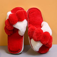 将图片加载到图库查看器，Elegant Warm Fluffy Slippers Women Faux Fur Indoor Floor Slides Flat Soft Furry Shoes Non Slip House Soft Plush Cozy House Shoes Furry Open Toe Indoor Outdoor Slip On Warm Winter Shoes

