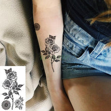 将图片加载到图库查看器，Elegant Waterproof Tattoo Sticker Sun Moon Fake Tatto Fashion Moon Temporary Fun Sun Wave Magic Tatoos For Womens Mens
