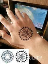 将图片加载到图库查看器，Elegant Waterproof Tattoo Sticker Sun Moon Fake Tatto Fashion Moon Temporary Fun Sun Wave Magic Tatoos For Womens Mens
