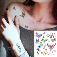 Load image into Gallery viewer, Elegant Waterproof Temporary Butterfly Sticker Tattoo Fake  Halloween Party Tattoo For Woman Girls
