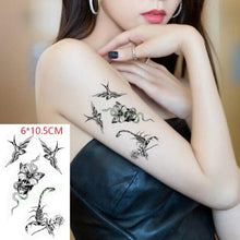 Load image into Gallery viewer, Elegant Waterproof Temporary Tattoo Sticker Cat Fox Flash Tatoo Neck Hand Modern Tattoo Stickers Butterflies Cats For Womens
