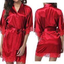 Load image into Gallery viewer, Elegant White Short Soft Women Bathrobes Vintage Design Sleepwear Lightweight Bridesmaid Robes Comfortable Ladies Bathrobe
