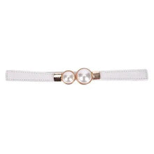 Load image into Gallery viewer, Elegant Wide Fabric Strap  Silver Metal Buckle Belts For Women Trendy Women's Fashion Stretchable Classic Color Belts
