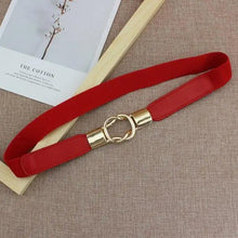 Load image into Gallery viewer, Elegant Wide Fabric Strap  Silver Metal Buckle Belts For Women Trendy Women's Fashion Stretchable Classic Color Belts
