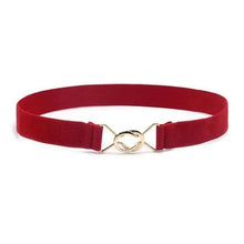 Load image into Gallery viewer, Elegant Wide Fabric Strap  Silver Metal Buckle Belts For Women Trendy Women's Fashion Stretchable Classic Color Belts
