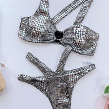 将图片加载到图库查看器，Elegant Women Bandage Swimwear Women Snake Bikini Swimsuit Female Gold Bikini Set Bathing Suit Swim Wear Women Shiny Bikini String Two Pieces Swimsuit Female Swimwear
