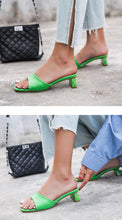 Load image into Gallery viewer, Elegant Women Slippers Summer Outdoor Beach Flip Flop Open Toe Flat Casual Low Heel Sandal Square Open Toe Heeled Sandals Beach Charming  Sandals
