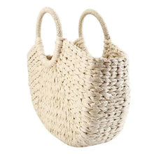 Load image into Gallery viewer, Elehant Women's Woven Wicker Straw Half Round Bag Trendy Large Capacity Female Casual Travel Bag
