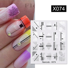 Load image into Gallery viewer, Embossed Nails Sticker 3D Flower Leaves Slider Water Transfer Nail Decals for Nail Art Transfer Sticker  3D Wave Design Decoration for Women Girls Art Stickers Decal Decoration Metallic Curve Strip Line Nail Decor
