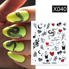 Load image into Gallery viewer, Embossed Nails Sticker 3D Flower Leaves Slider Water Transfer Nail Decals for Nail Art Transfer Sticker  3D Wave Design Decoration for Women Girls Art Stickers Decal Decoration Metallic Curve Strip Line Nail Decor
