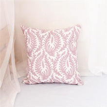 将图片加载到图库查看器，Embroidered Geometric Pillow Cover 100% Cotton Woolen Cushion Cover Modern Nordic Style Pink Blue Pillow Cover For Home Decor Embroidery Cushion Cover Decorative Throw Pillow Cover Geometric Invisible Pillow Cover for Living Room 45X45CM
