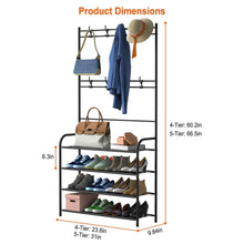 将图片加载到图库查看器，Entryway Coat Hat Rack Shoe Storage Shelf
