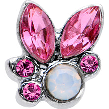 将图片加载到图库查看器，White Faux Opal Pink Gem Naupaka Flower Tragus Cartilage Earring
