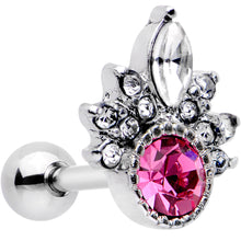 Load image into Gallery viewer, 16G 1/4 Clear Pink Gem Cocktail Party Tragus Cartilage Earring
