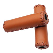 将图片加载到图库查看器，Ergonomic Bike Handle Grips PU Leather Soft Rubber Bicycle Mountain Bike Anti-Slip Handlebar Grips Retro Artificial Leather Handle Grips Cycling Anti Slip Road Mountain Comfortable Bike Handlebar Grips
