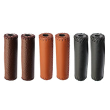 将图片加载到图库查看器，Ergonomic Bike Handle Grips PU Leather Soft Rubber Bicycle Mountain Bike Anti-Slip Handlebar Grips Retro Artificial Leather Handle Grips Cycling Anti Slip Road Mountain Comfortable Bike Handlebar Grips
